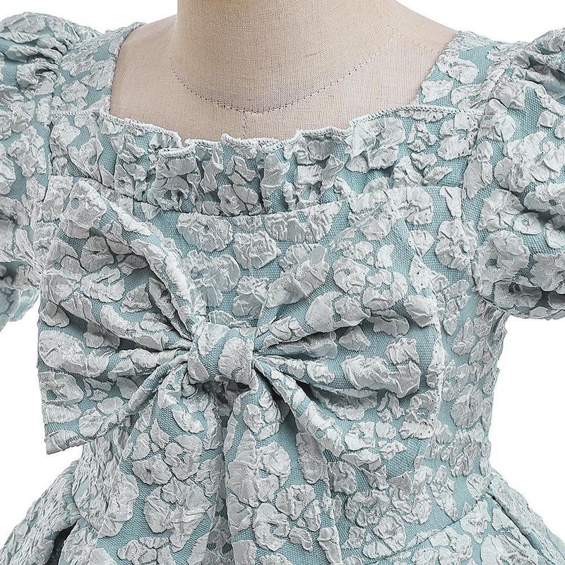 Vêtements pour bébés filles, style Royal, robe de princesse à manches bouffantes avec grand nœud, pour fête d'enfants_voghion.com