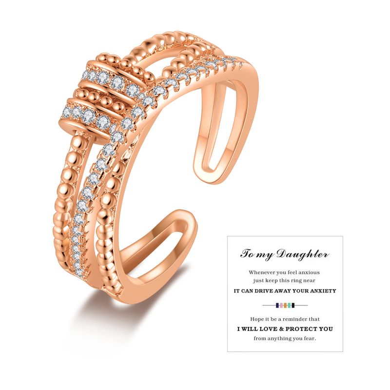 Modischer, trendiger, dynamischer Angst- und Glücksring für Frauen, personalisierter doppellagiger offener Zirkon-Fingerring_voghion.com