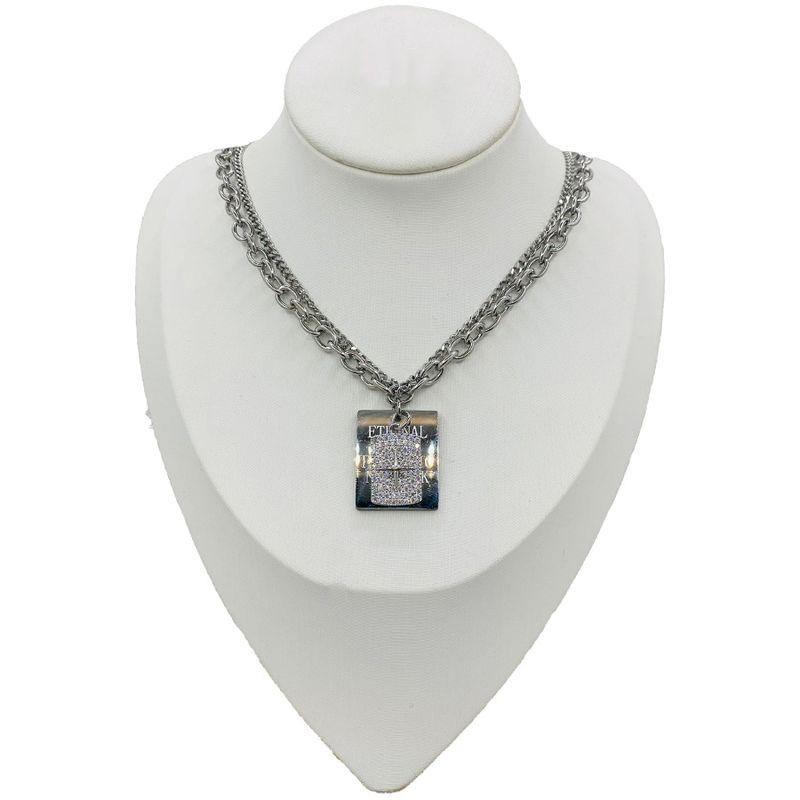 2022 Nuova collana di lusso a forma di totem a croce di nicchia per donna S catena per clavicola in argento sterling hip-hop celebrità di internet_voghion.com