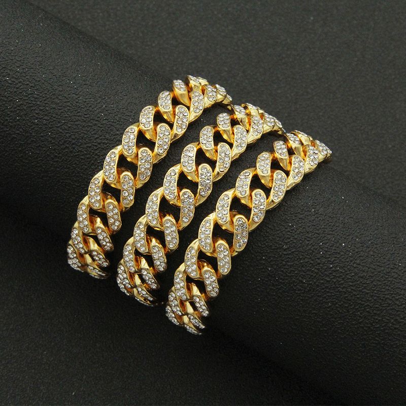 Collana con catena cubana con diamanti Hip Hop, personalizzata, per danza di strada, moto, accessori alla moda per uomo, larghezza 13 mm_voghion.com
