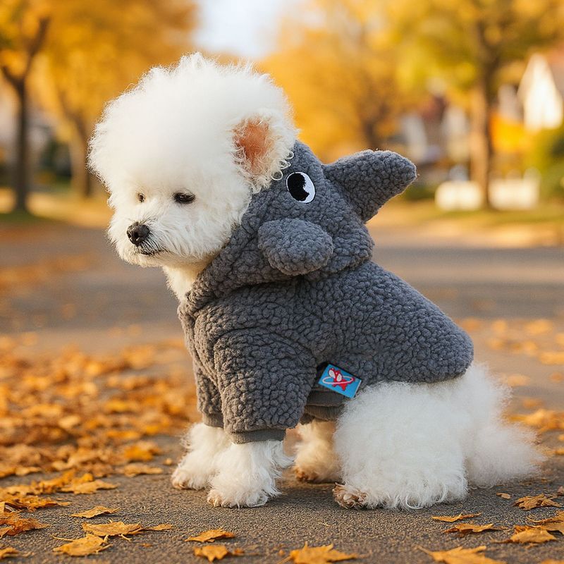2025 Autunno Inverno Halloween Pet Piccolo Cucciolo Felice Cane Gatto Costume Squalo Felpa Con Cappuccio_voghion.com