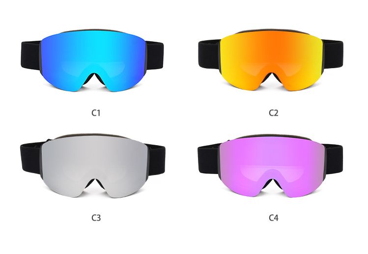 Occhiali da neve magnetici antiappannamento per bambini, occhiali da sci cilindrici per ragazzi e ragazze_voghion.com