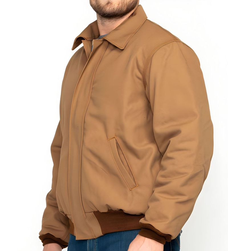 2024 Spring and Autumn New European Men's Coat Ribbed blocked Collar Zipper Top Solid Color Jacket_voghion.com