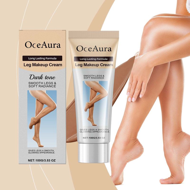 Fondotinta in crema OceAura Dark Skin Tone Concealer, colore naturale e uniforme delle gambe, leggero e non appiccicoso_voghion.com