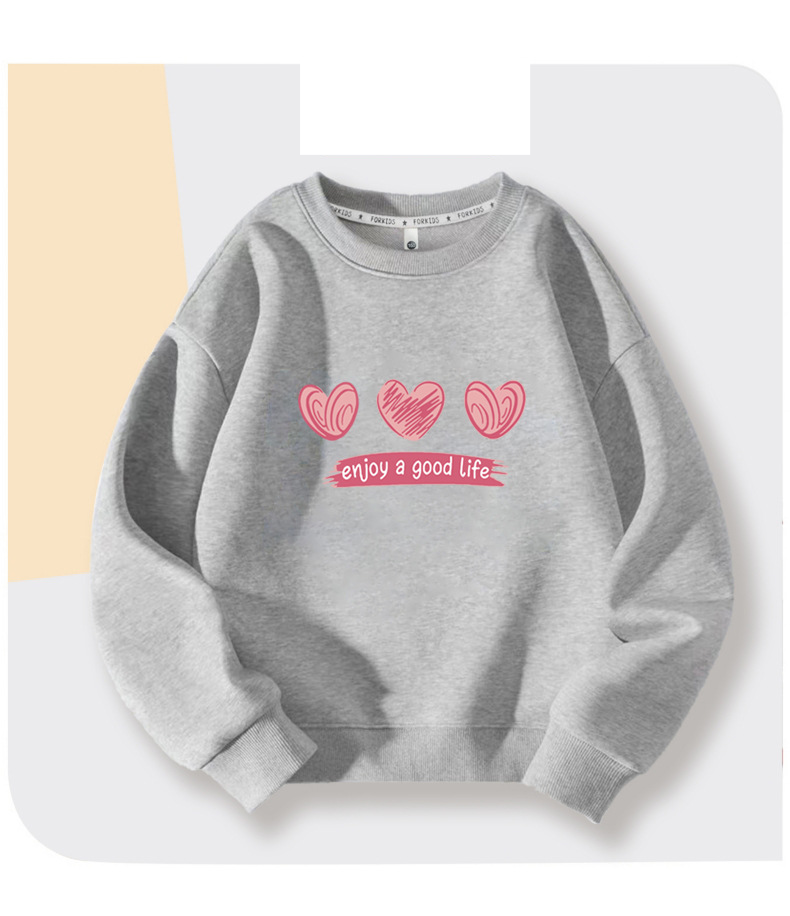 Felpa con cappuccio per ragazza primavera e autunno Love Girl Top Abbigliamento autunnale a maniche lunghe_voghion.com