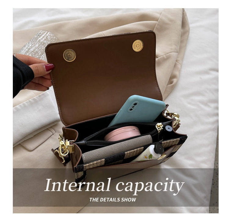 Herbst- und Wintermodelle ins Wind Senior Sinn für exquisite Mode hundert passende Schachbrettgitter kleine quadratische Tasche Damen Umhängetasche_voghion.com