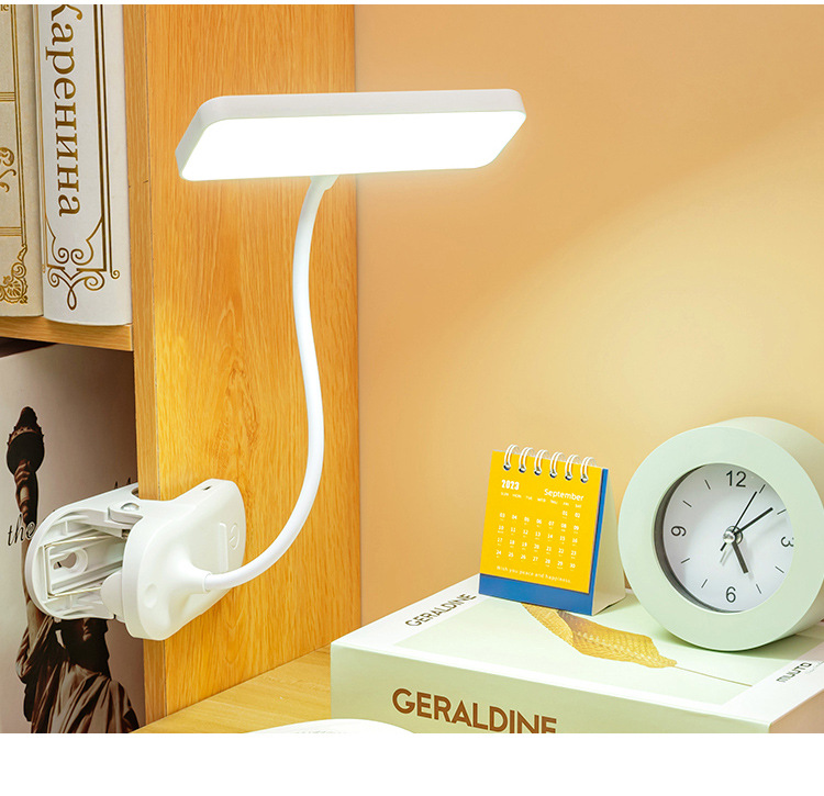 Clip-on LED schreibtisch lampe für augenschutz, lernen, vision schutz, wiederaufladbare stecker-in student wohnheim schreibtisch lesen nacht lampe_voghion.com