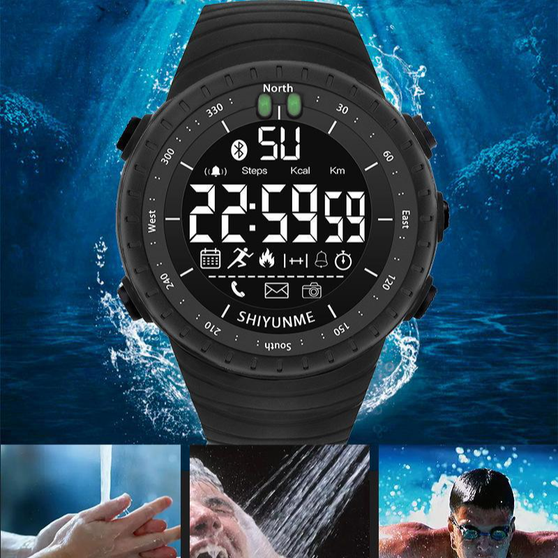 SHIYUNME Men's Waterproof Electronic Watch Calorie Step Counter Bluetooth Social Remote Control Photo Multifunctional Sports Watch_voghion.com