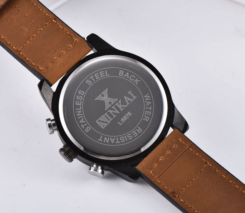 Moderne Mode, trendiges personalisiertes Zifferblatt, weiches Lederarmband, High-End-Qualität, Geschäftsreisen, luxuriöse Herren-Quarzuhr_voghion.com