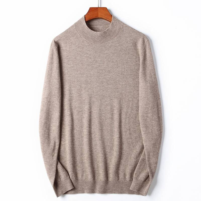 Herrenbekleidung Wollpullover 100% reine Wolle dünner Herrenpullover mit mittlerem Halsausschnitt aus reiner Wolle innen Merino_voghion.com