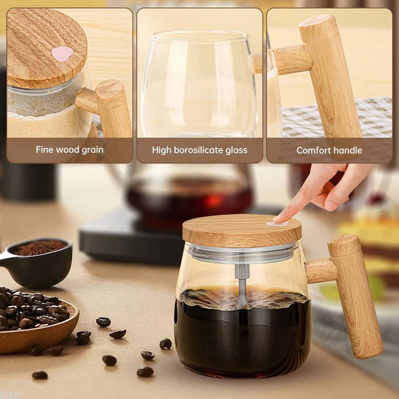 Electric automatic stirring cup 400ml coffee stirring cup self-adjusting cup (without battery)_voghion.com