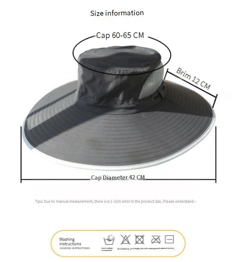 Men's Extra Large Sun Hat With Neck Cover - UPF 50+ Wide Brim Fishing Hat For Big Head Lightweight & Breathable For Outdoor Activities_voghion.com