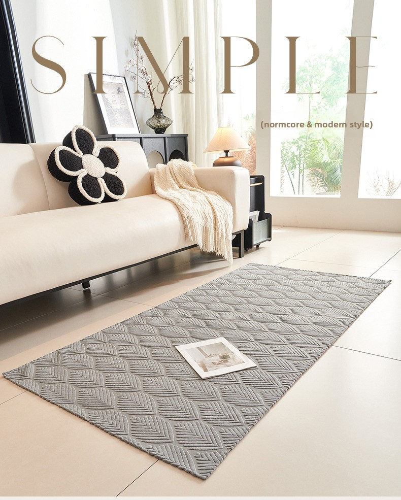 Snow Velvet Striped Rug – Modern Washable Floor Mat For Living Room & Bedroom, Non-Slip Printed Runner (Multiple Sizes & Colors)_voghion.com