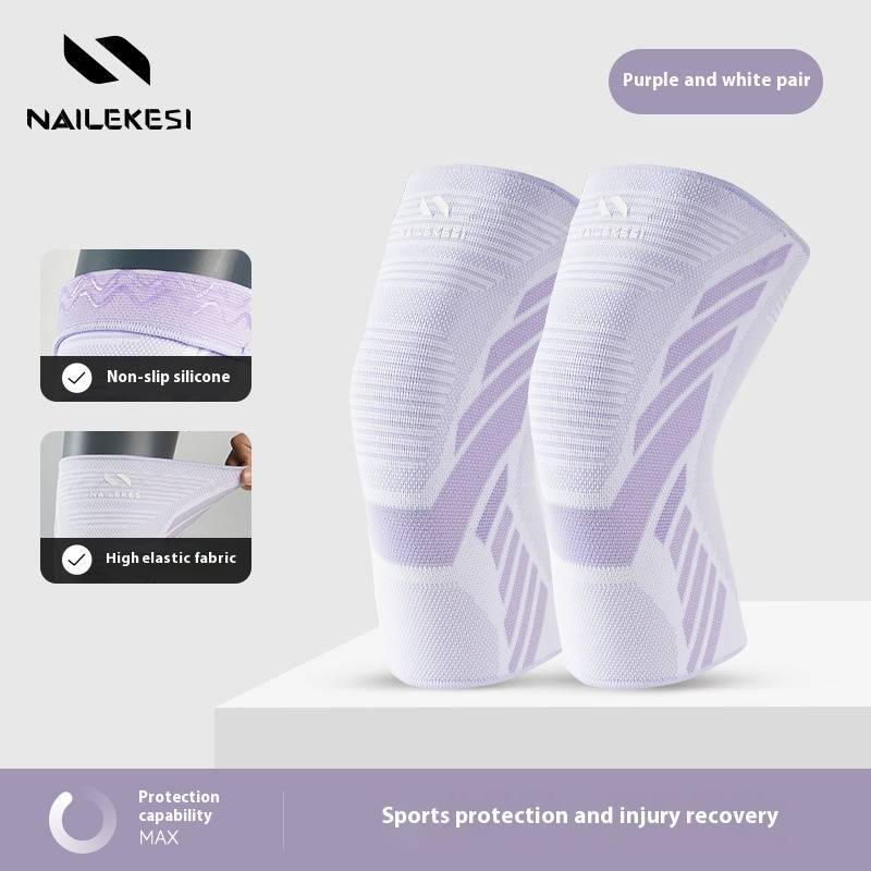 Tutore antiscivolo unisex per ginocchio - Maglia in nylon traspirante per corsa, escursionismo, palestra e sport - Presa in silicone e vestibilità a compressione_voghion.com