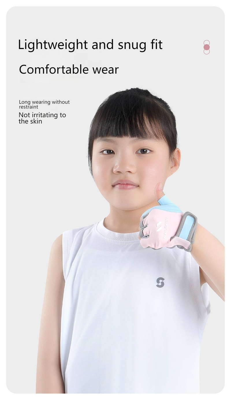 Guanti estivi traspiranti senza dita per bambini - Protezione UV e guanti sportivi rinfrescanti per ciclismo, danza, corsa - Materiale elasticizzato in Lycra_voghion.com