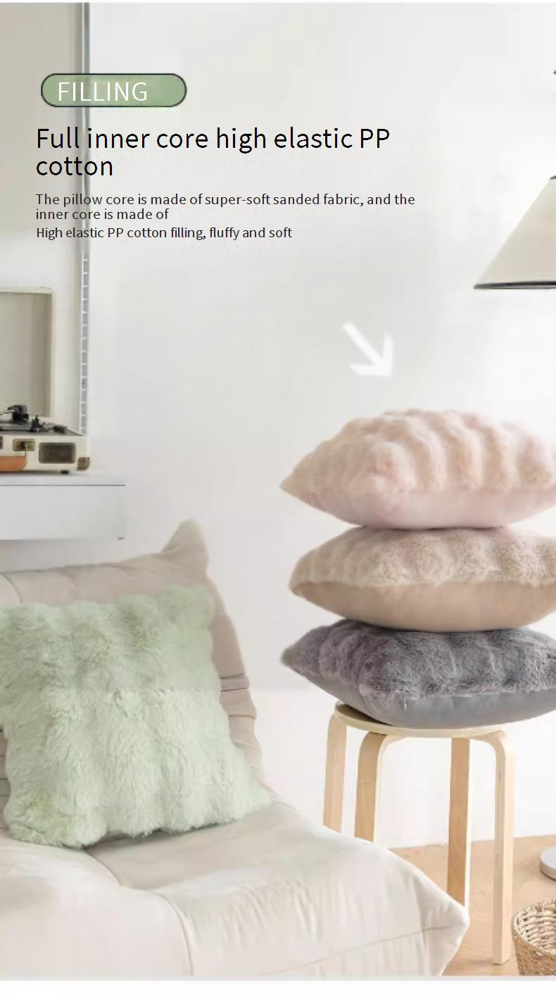 Copricuscini e cuscini in velluto di peluche - Federe decorative morbide e soffici, quadrate e rettangolari per divano, letto, soggiorno_voghion.com