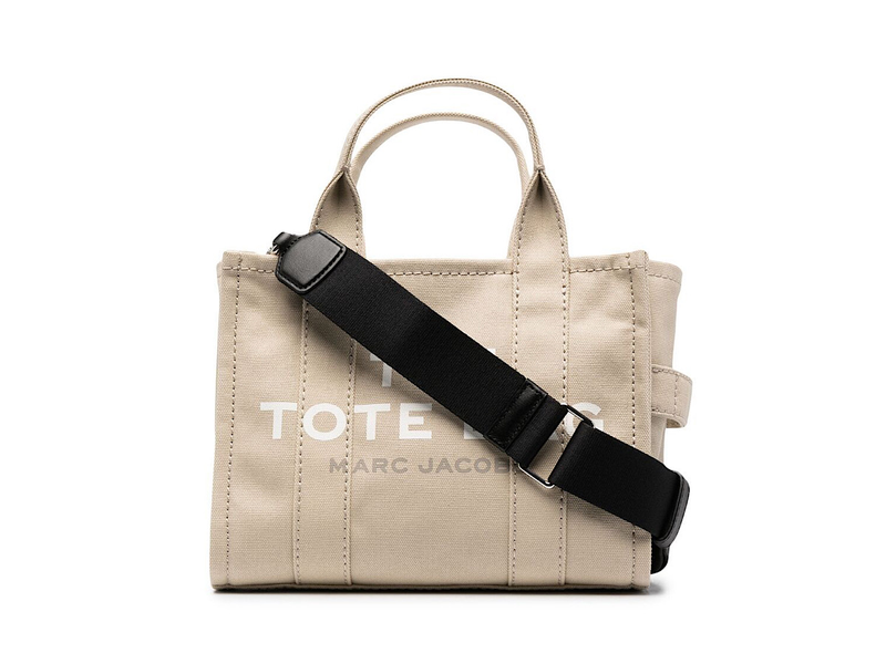 Marc Jacobs Tote The Mini Beige Blanco Logobeige Cotton M0016493 260_voghion.com