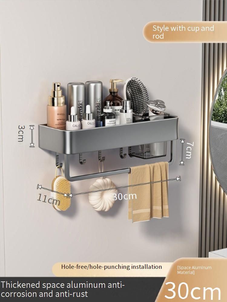 Wandmontiertes Badezimmerregal aus Rotguss – platzsparender Aufbewahrungs-Organizer für Dusche, Toilette und Waschbecken_voghion.com