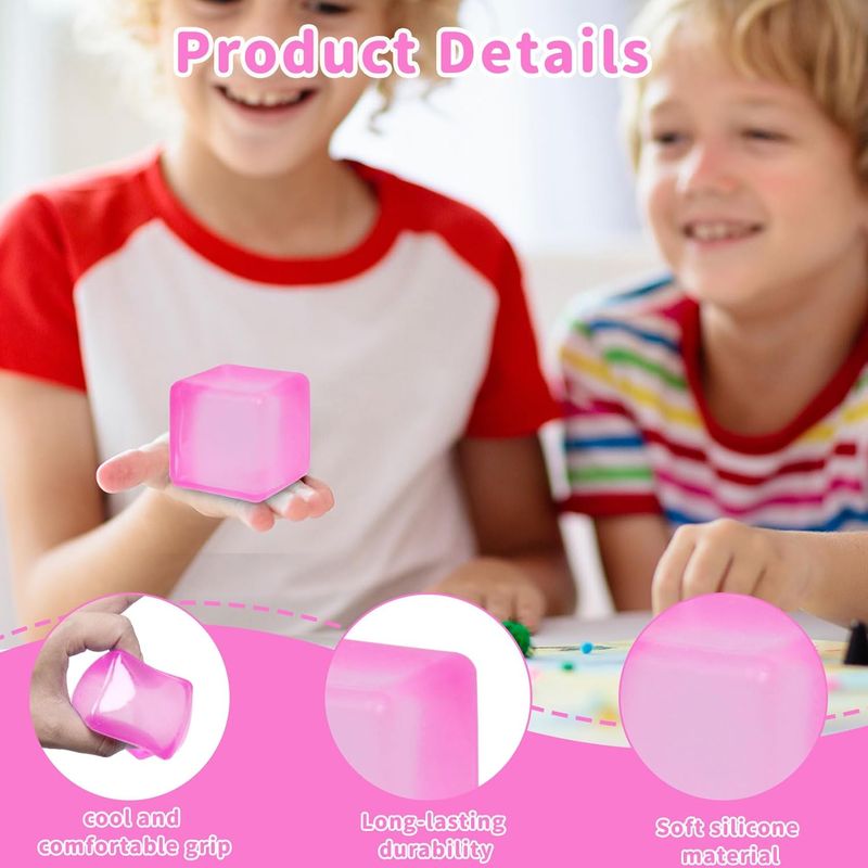 1.97" Squishy Cubes Squeeze Toys, Ice Cube Fidget Toy, Sensory Fidget Toys, Stress Cube For Anxiety Relief For Kids & Adults_voghion.com