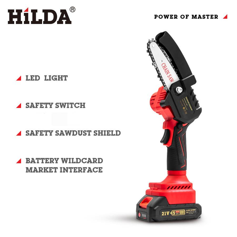 21V Cordless Brushless Chainsaw – 4/6 Inch Electric Chainsaw, Left/Right Hand Compatible, 2000mAh Battery For Wood Cutting, Pruning & DIY Projects_voghion.com