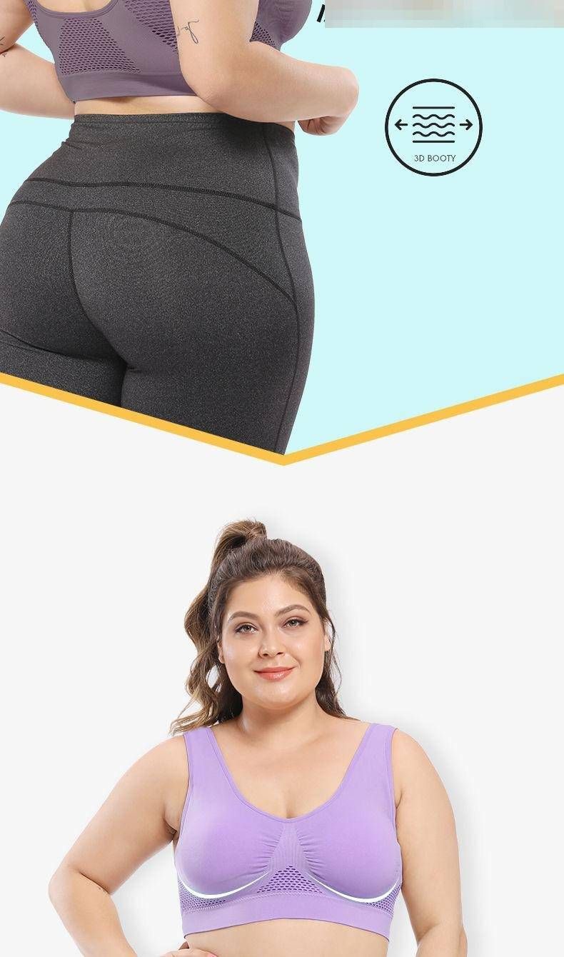 Reggiseno sportivo da allenamento taglie forti, top da allenamento per donna, supporto elevato, taglie grandi, traspirante, bella schiena arricciata, maglia cava, per corsa e yoga_voghion.com