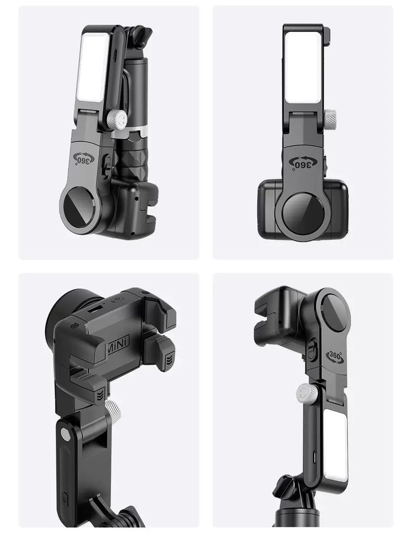 Smartphone-Universalgelenk-Stabilisator, 2-Achsen-Selfie-Stativ mit Gesichtserkennung, 360°-Drehung, 4-in-1-Anschluss_voghion.com