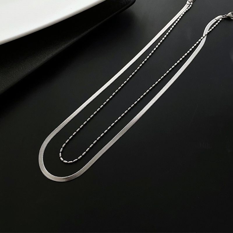 Titanium Steel Pearl Necklace For Women's New Super Immortal Double Layer Layered Light Luxury Collar Chain With Unique_voghion.com