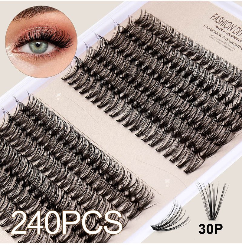 DIY Clusters Lashes Segmented False Eyelashes Single Cluster Natural 30P/40P Curl For Charming Eye Makeup_voghion.com