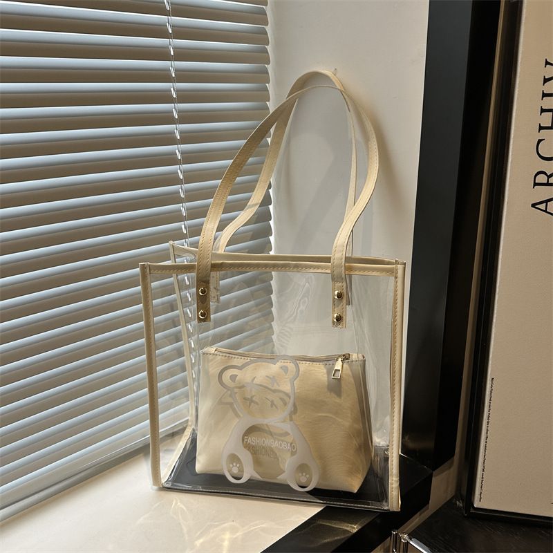 Borsa a tracolla semplice da spiaggia in gelatina casual estiva 2025, trasparente, alla moda, per le donne_voghion.com