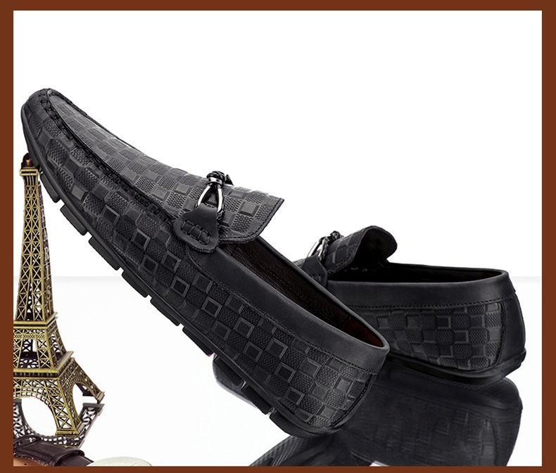 Streaming trendige Herren mit echtem Leder auf der Zehenschicht, atmungsaktiv faul für Business Freizeit und tragen_voghion.com