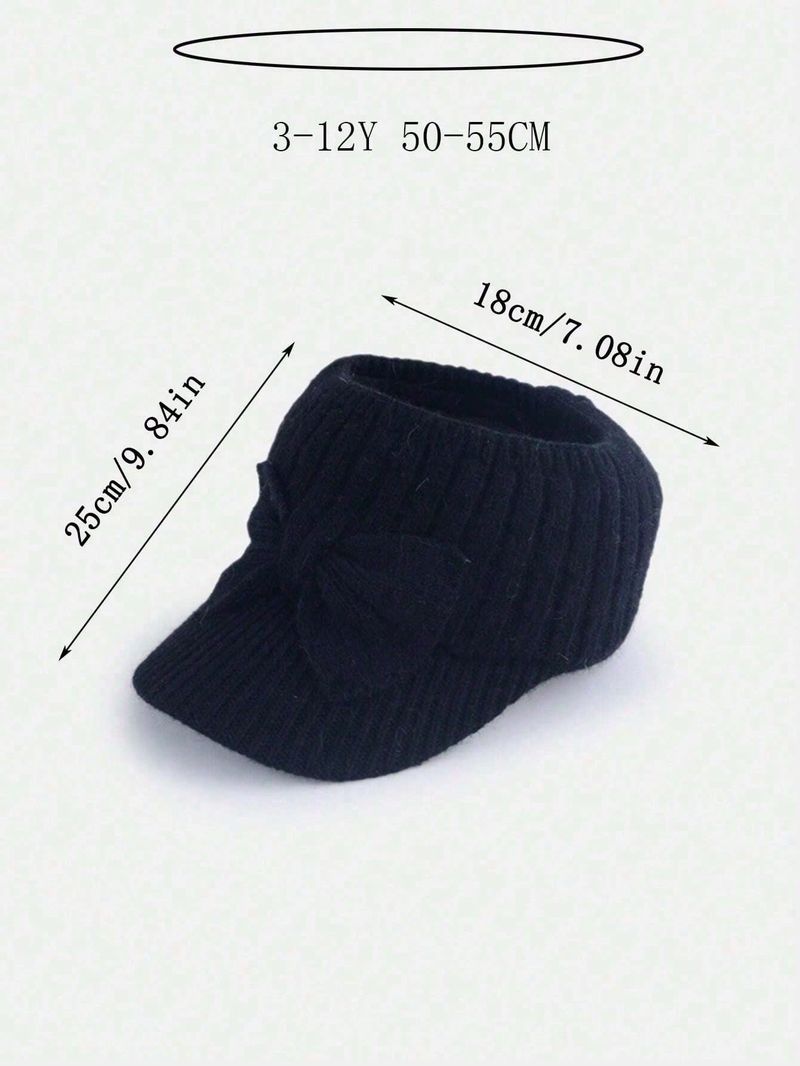 Kanner Strickkapp Meedercher Baseballkapp 2023 Hierscht Wanter Waarm Baby Rand Beanie Strickmütz, 50-55cm/3-12 Joer_voghion.com