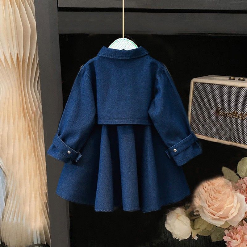 Mädchen Denim Anzug Herbst Neue Kinder T-Shirt Weste Weite Beinhose Dreiteiliger Anzug Weibliches Baby Koreanische Herbstkleidung_voghion.com