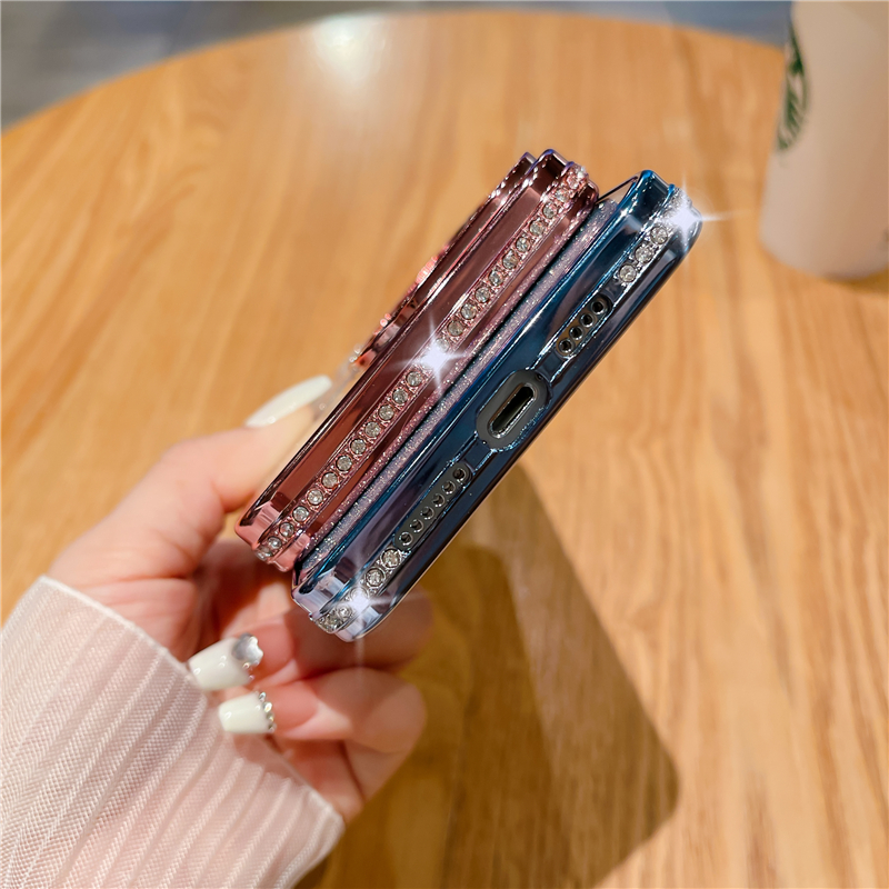 Luxus Farbverlauf Glitzer Wireless Charging für Magsafe Hülle für iPhone 14 13 12 11 Pro Max Plus Plating Bumper Cover Cases_voghion.com