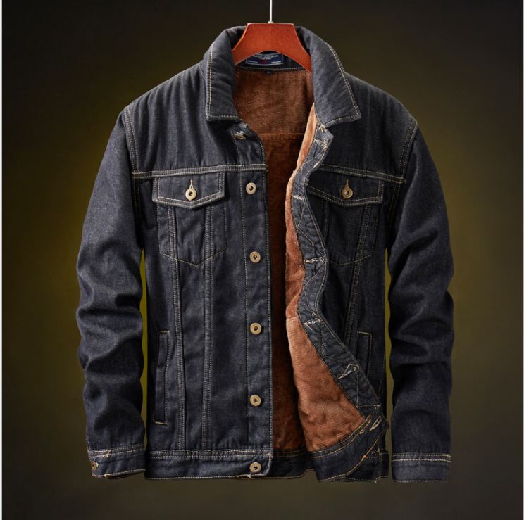 Herbst und Winter große Jacke Herren Jeanskleidung Jugend lose Freizeitjacke gewaschen Revers Jacke Top Männer_voghion.com
