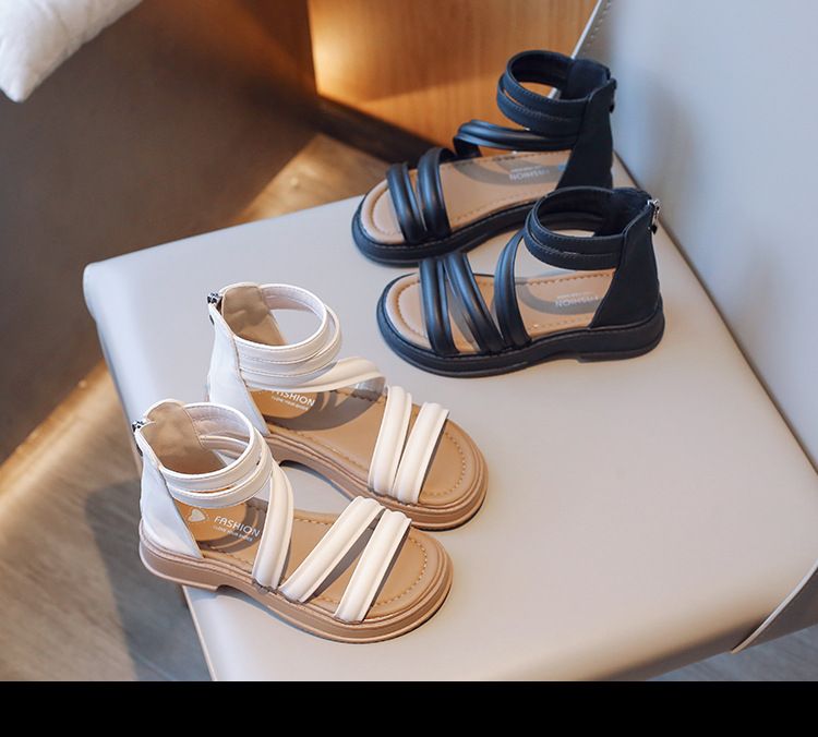 Children's Shoes Girls Sandals Summer New Children's Roman Shoes Princess Middle And Large Children Girl Soft Sole Fashion Beach Shoes Trend_voghion.com