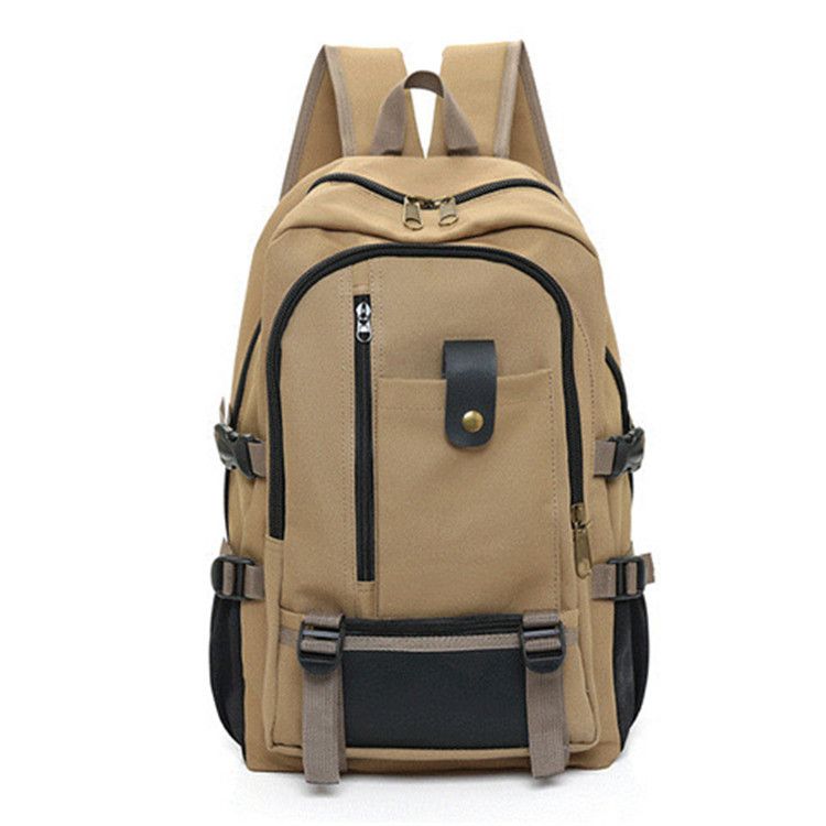 2024 new men's casual travel canvas backpack, large capacity student backpack_voghion.com