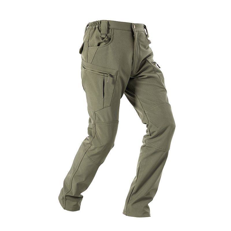 X8 Bird Outdoor Casual Men's Soft Shell Long Windproof Waterproof Warm Military Enthusiast Camping Multi-Pocket Pants_voghion.com