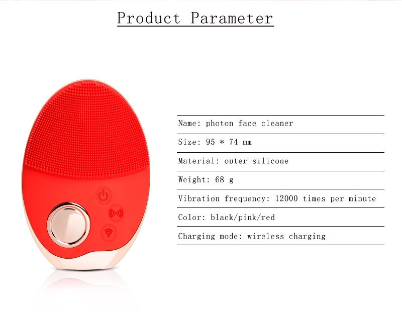 Ansigtsrensebørste Ultrasonisk ansigtsrensebørste Elactric Trådløs ansigtsbørste Skin Face Massager_voghion.com