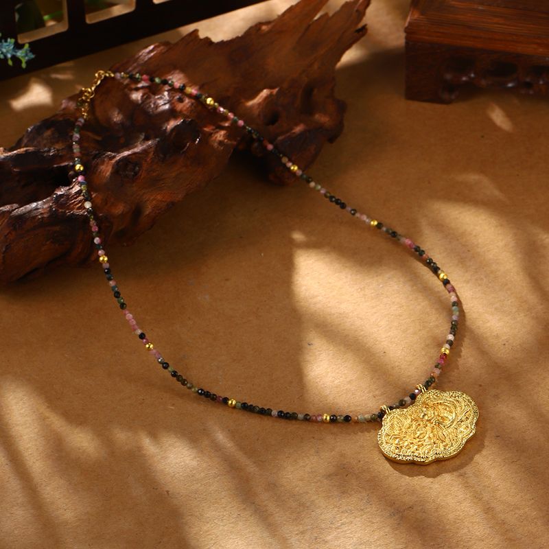 Nuova collana cinese in smalto a forma di farfalla, ciondolo a forma di fiore retrò, collana cava con perline e catena a clavicola, tendenza nazionale_voghion.com