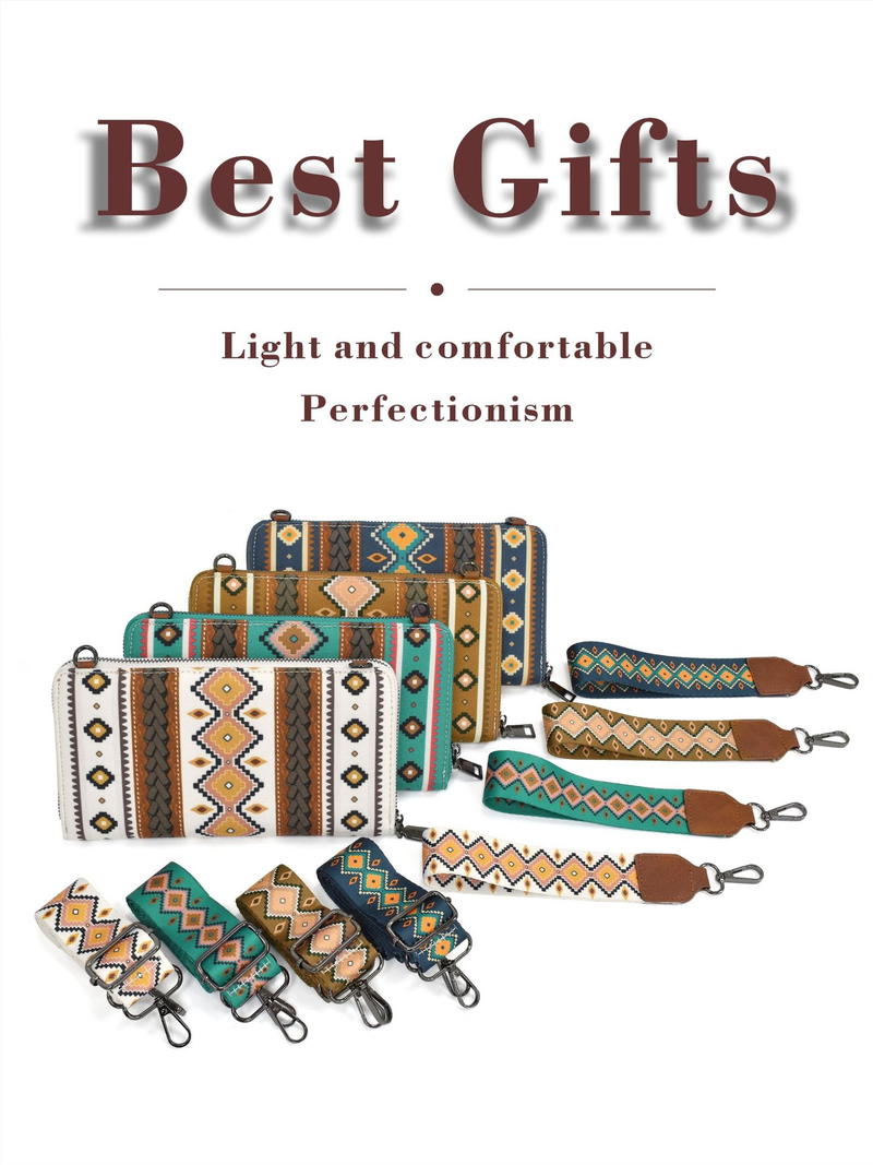 Portfel Western Wristlet Bohemian Aztec Credit Card Holder Portfel Clutch Torba na ramię dla kobiet_voghion.com