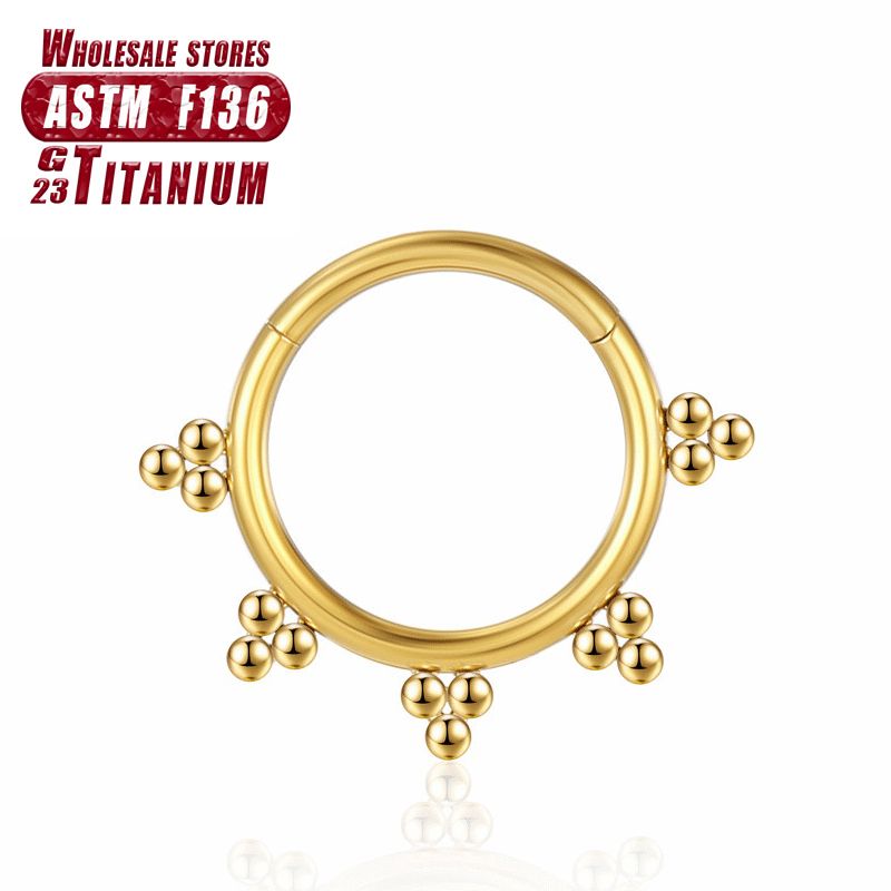 F136 Anello al naso in titanio Elica Cartilagine Clicker Setto Trago piercing Zircone Donna 16G Orecchini Sezione incernierata Gioielli per il corpo_voghion.com