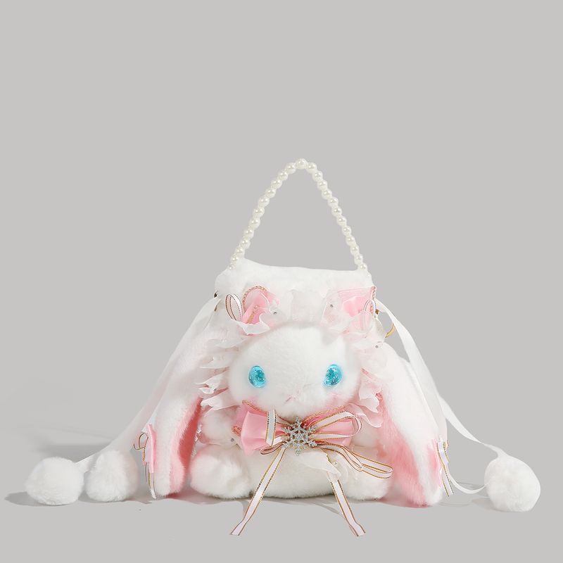 Sac à bandoulière Lolita mignon pour femme, nouvelle poupée en peluche de dessin animé, cadeau d'anniversaire, petit lapin blanc, 2024_voghion.com
