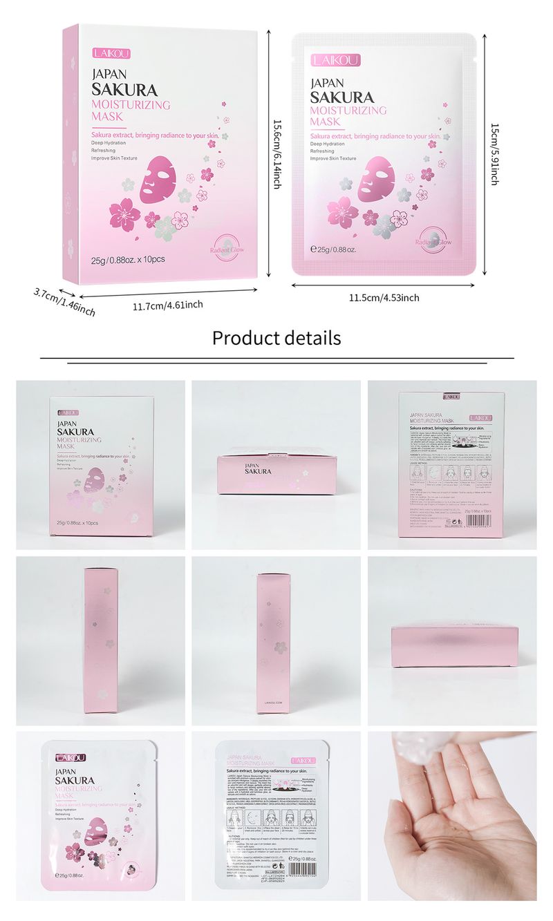 LAIKOU Sakura Moisturizing Mask 25g*10pcs Hydrating Moisturizing Boxed_voghion.com