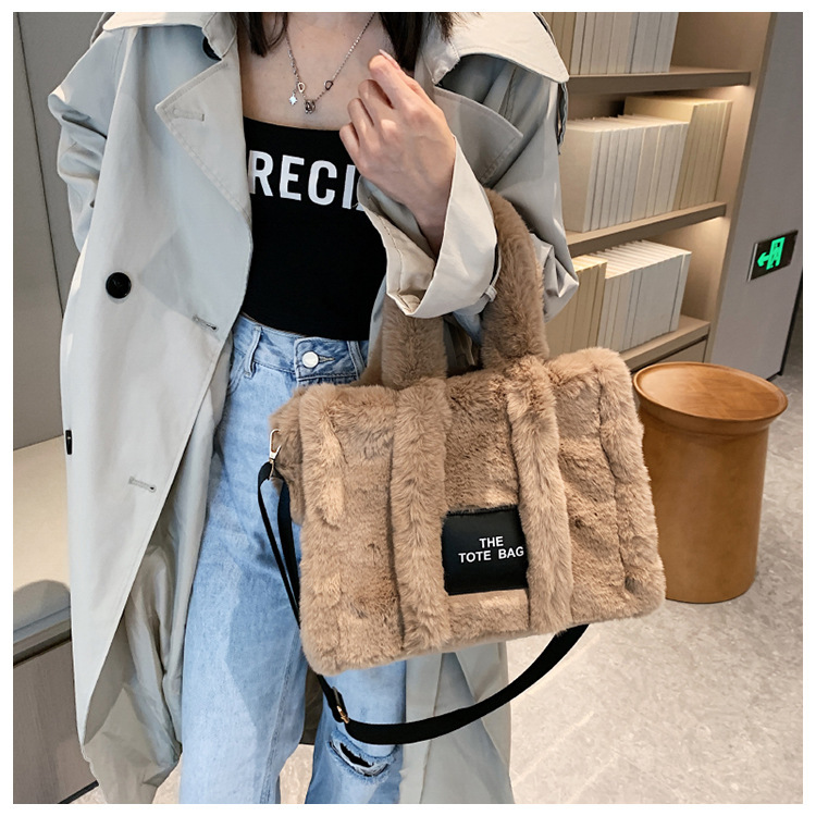Nuova borsa in finta pelliccia di coniglio autunno e inverno, borsa tote di grande capacità, borsa a tracolla coreana, borsa in peluche_voghion.com