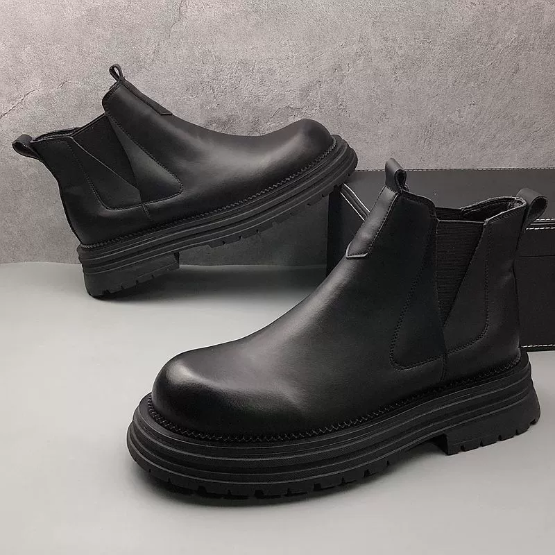Ghete de piele cu vârf înalt pentru bărbați, toamnă-iarnă, noi, cizme Martin, stil britanic, tendință retro, cizme cowboy pentru bărbați, cizme Martin retro_voghion.com