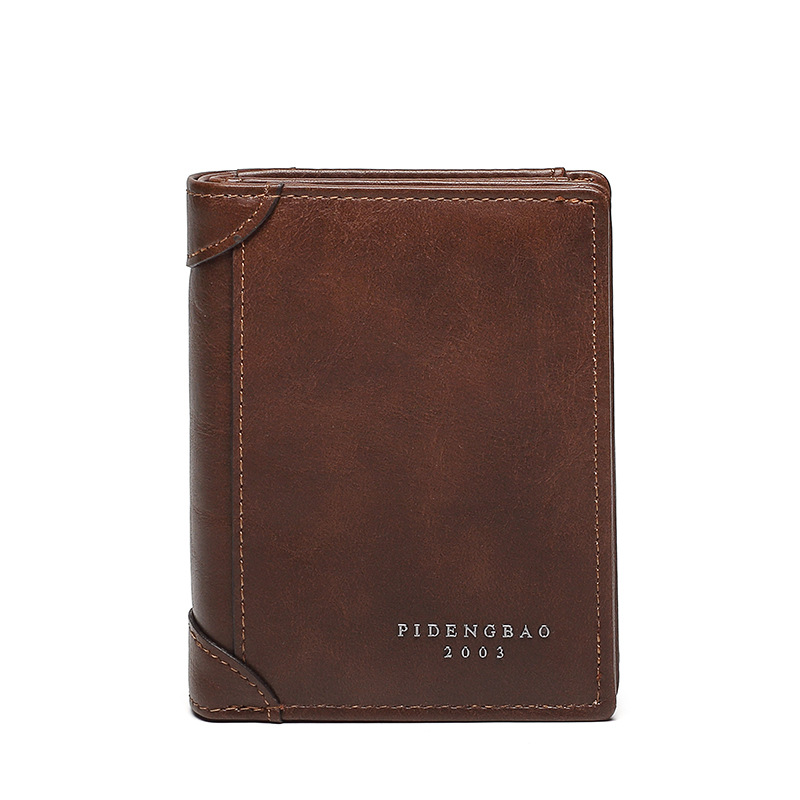 New Retro Men's Wallet Business Short Multi-slot Zipper Coin Wallet Men's Wallet_voghion.com