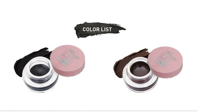 Delineador em creme Café preto 2 em 1 conjunto delineador em gel maquiagem intensa duradoura_voghion.com