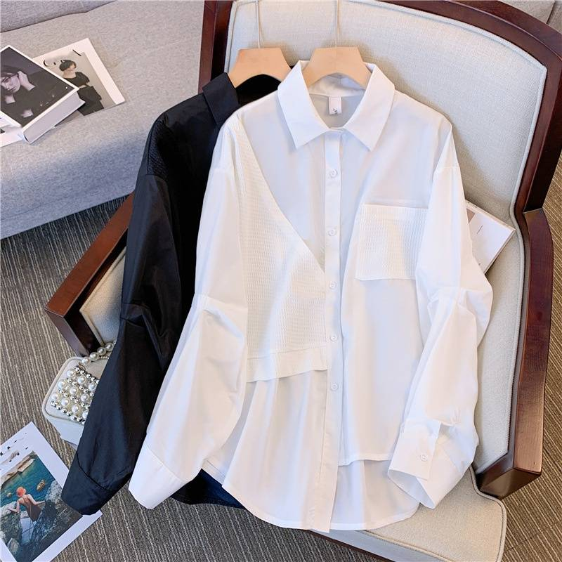 Abbigliamento Waffle Ing Maglietta a due pezzi da donna, top casual larghi per l'inizio dell'autunno_voghion.com