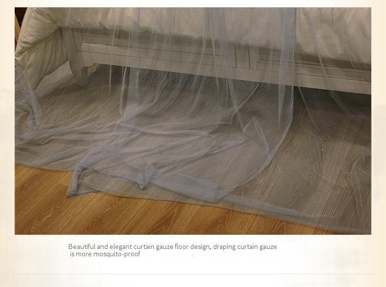 Black Dome Bed Curtain Mosquito Net Home Ceiling Princess Style Free Installation Double Bed 1.5 Meters 1.8_voghion.com