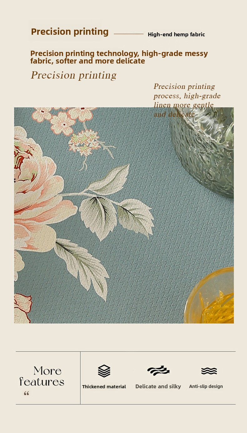 Classic Linen Tablecloth – Waterproof & Oil-Resistant, Durable Cotton Table Cover For Dining & Coffee Tables (Multiple Sizes & Designs)_voghion.com